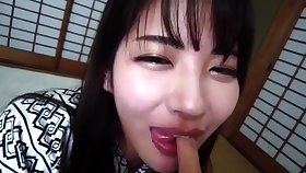 Horny japanese teen gagging for chunky asian cock in their way throat